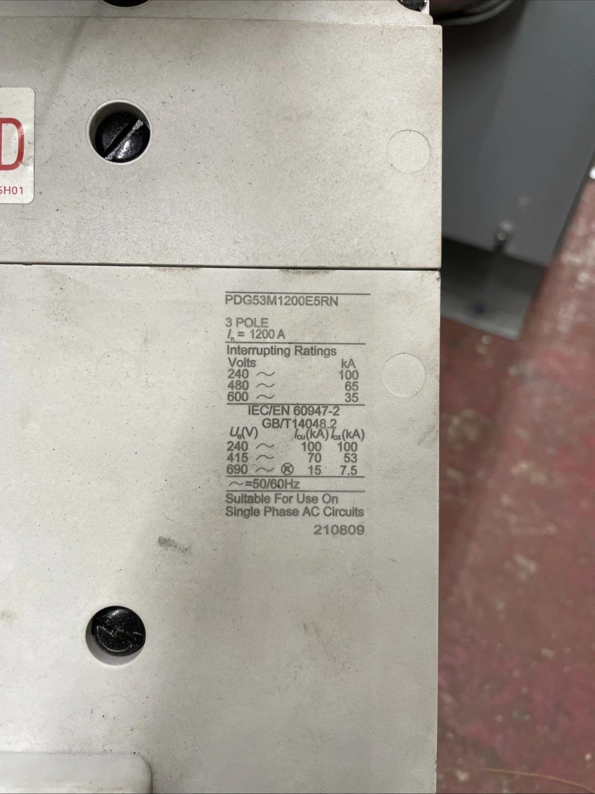 Eaton PDG53M1200E4RN Circuit Breaker 1200A 3P 600V 3PH PDG5 1200 Amp 3 Pole